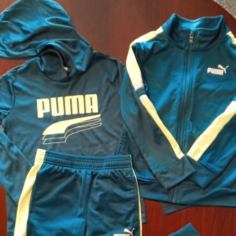 Puma Boys 3 pc Jogger Set, Pants, Hooded Top, Sweatshirt, Sz 6